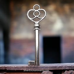 Large Silver Key Necklace