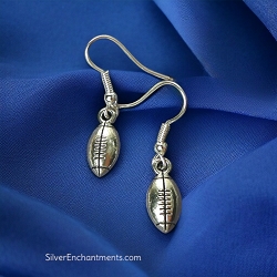 Silver Football Earrings