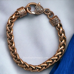Copper Bracelet with Fancy Heart Clasp