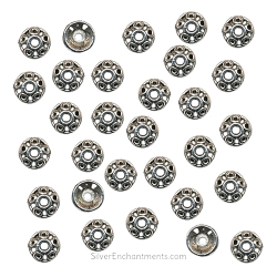 9.5mm Silver Bead Caps with Circle Details
