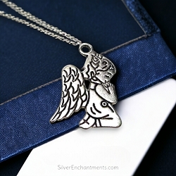 Silver Praying Child Angel Necklace