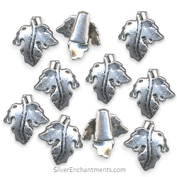 Silver Jewelry Cones with Leaf