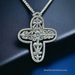 Silver Filigree Cross Necklace