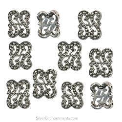 Silver 2 Strand Fancy Jewelry Separator Findings