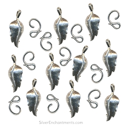 Silver J Hook Leaf Jewelry Clasps