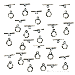 Silver Small Round Twist Toggle Clasps