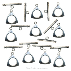 Silver Triangle Toggle Clasps