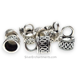 Silver Fancy Braided Jewelry Endcaps with 7mm Opening