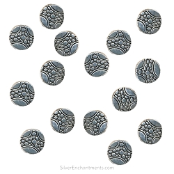12mm Silver Fancy Patterned Coin Beads