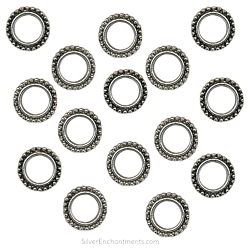Silver Decorative Round Bead Captives or Large Hole Spacer Beads