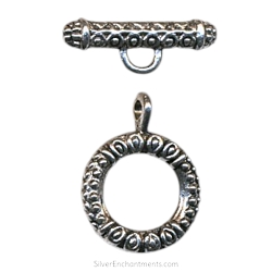  Silver Fancy Round Toggle Clasps