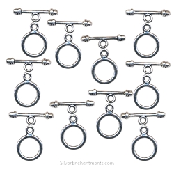 Silver Minimalist Small Toggle Clasps 9mm