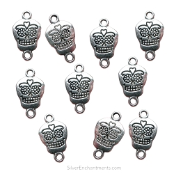 Silver Sugar Skull Jewelry Connectors