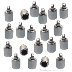 Silver Plain Small Jewelry End Caps with 3mm Opening
