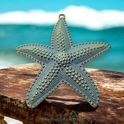 Extra Large Starfish Necklace with Verdigris Patina
