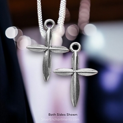 Silver Double Sided Cross Necklace
