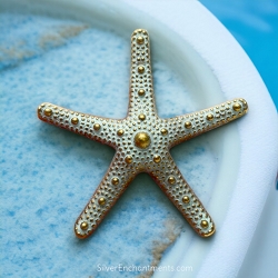 Extra Large Starfish Necklace with Verdigris Patina