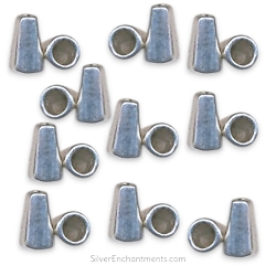 Silver Plain Jewelry Cones 10x6mm with 4mm Opening