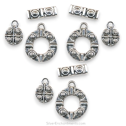 Silver Fancy Jewelry Toggle Clasps and Charms Sets