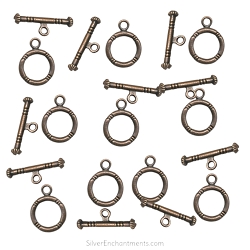 Copper Round Toggles with Notch Detailing