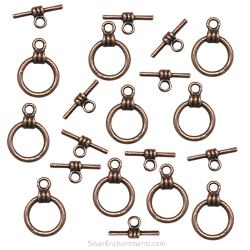 Copper Round Toggle Clasps with Top Wrap Detail