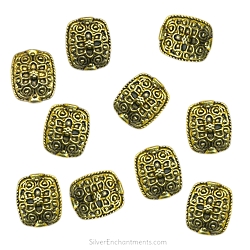 Gold Fancy Rectangle Beads