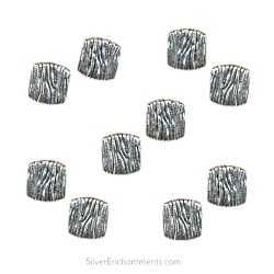 Silver Fancy Chicklet Square Beads
