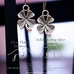 Small Silver 4 Leaf Clover Earrings