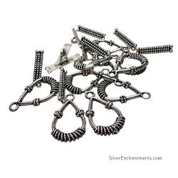Silver Fancy Teardrop Toggle Clasps