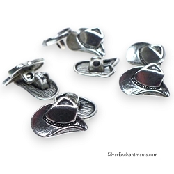 Silver Cowboy Hat Buttons
