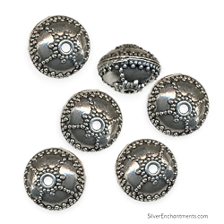 Silver Fancy Large Saturn Rondelle Spacer Beads