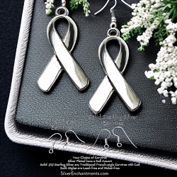 Silver Awareness Ribbon Earrings