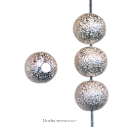 6mm Silver Round Stardust Beads