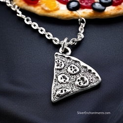 Silver Pizza Necklace