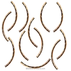 30mm Gold Curved Noodle Beads