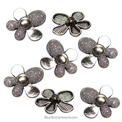 Silver Flower Buttons