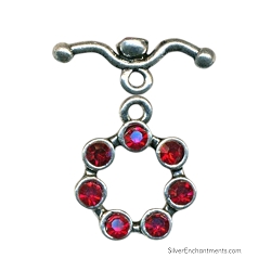 Red Crystal Toggle Clasp