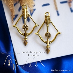 Gold Bow and Arrow Earrings
