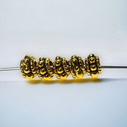 5mm Antiqued Gold Jewelry Spacers with 2mm Hole and Dotted Rim