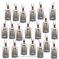 20 Silver Glue on Jewelry Bails Paddle Style