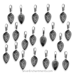 20 Silver Teardrop Glue on Jewelry Bails