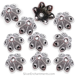 20x18x13mm Silver Large Fluted Decorative Bead Caps
