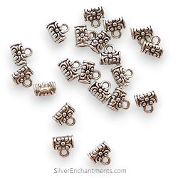 20 Silver Decorative Small Bails