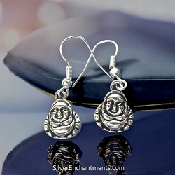 Silver Happy Buddha Earrings