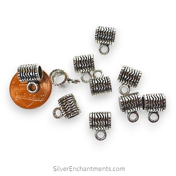 Silver Big Hole Bails with Wavy Lines with 5mm Hole