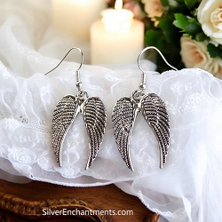 Silver Angel Wings Earrings