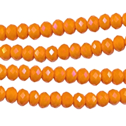 6mm Orange Rondelle Crystal Beads