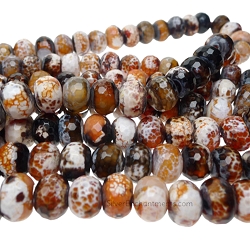 14mm Faceted Rondelle Carnelian Fire Agate Beads