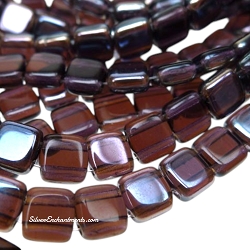 6mm CzechMates Tanzanite Celesian Two-Hole Tile Beads