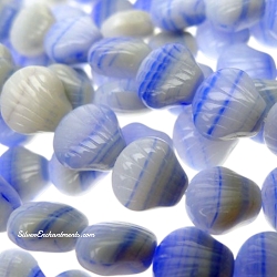 Blue-Gray Hurricane Sea Shell Czech Glass Beads